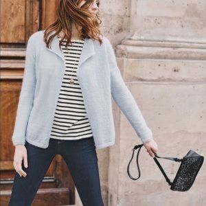 Boden Mohair/Wool Blend Open Cardigan, Ice Blue - Women's M